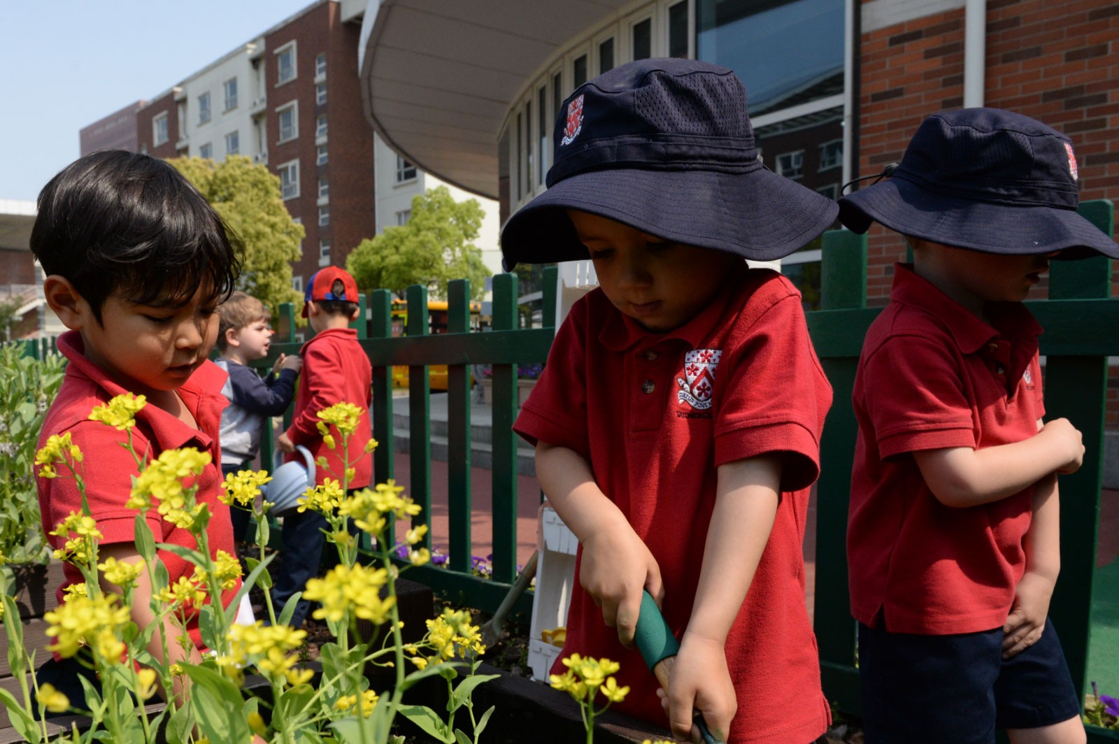 Students in Dulwich's Early Years School taking part activity outdoors